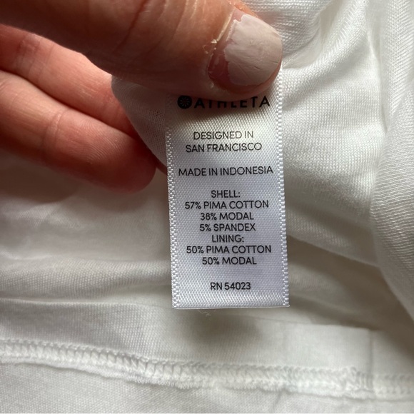 Athleta Short Sleeve Carefree White Tee Cotton Dress size Small - Picture 6 of 7